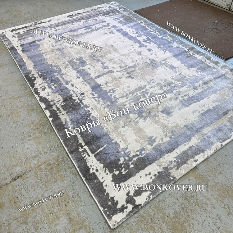Ковер в гостиную дизайн 08 Синий с Серым