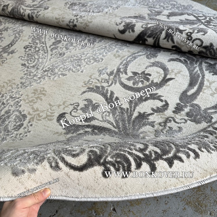 Ковер в гостиную дизайн 12 Серый Круг