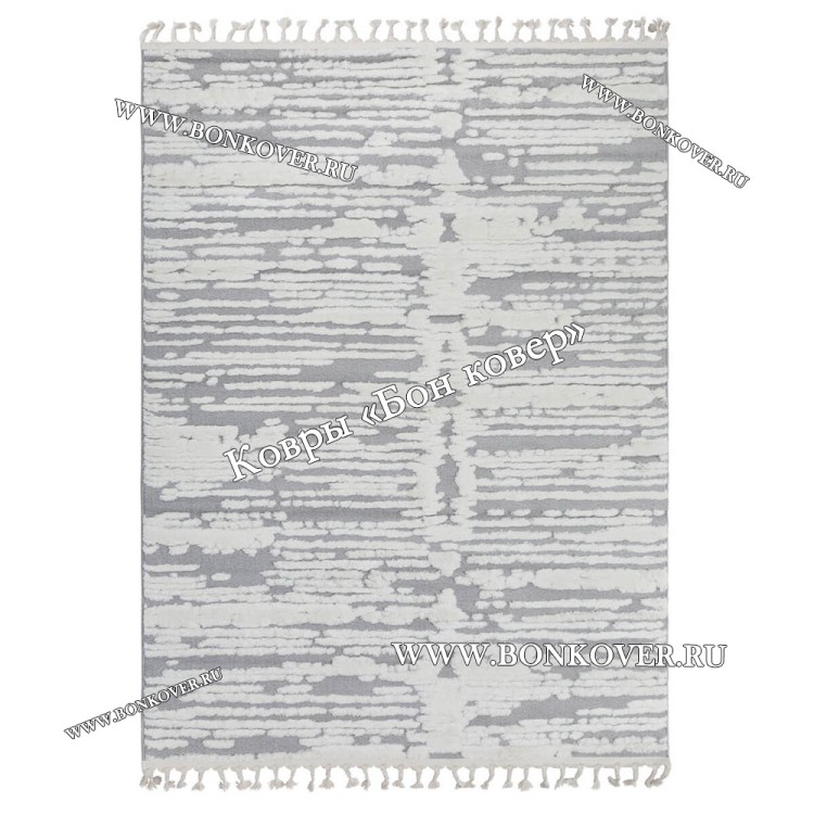 Турецкий Ковер Комфорт Дизайн 30085 Серый с Белым