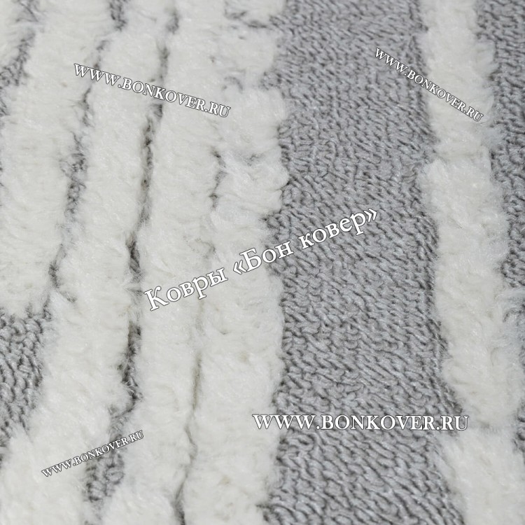 Турецкий Ковер Комфорт Дизайн 30085 Серый с Белым