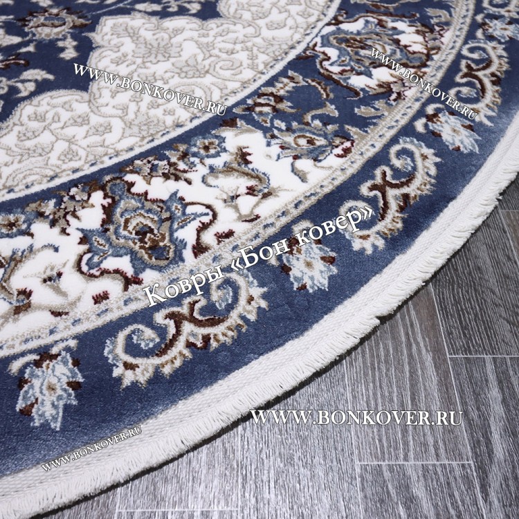 Турецкий Ковер Медальон дизайн 85 Синий Овал