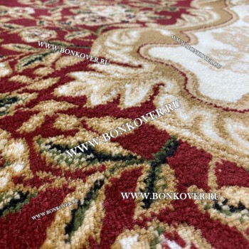 РОССИЙСКИЙ ЖАККАРДОВЫЙ КОВЕР МЕДАЛЬОН КРАСНЫЙ ОВАЛЬНЫЙ