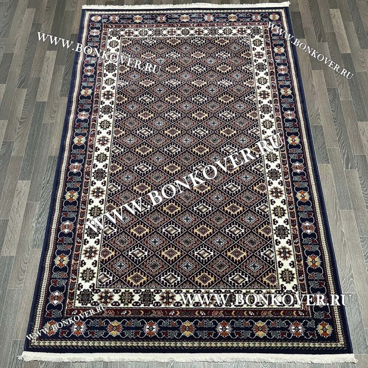 Ковер с восточным орнаментом Дизайн 02 Синий Прямоугольный