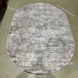 Современный Турецкий Ковер Дизайн 191 Бежево-коричневый Овал