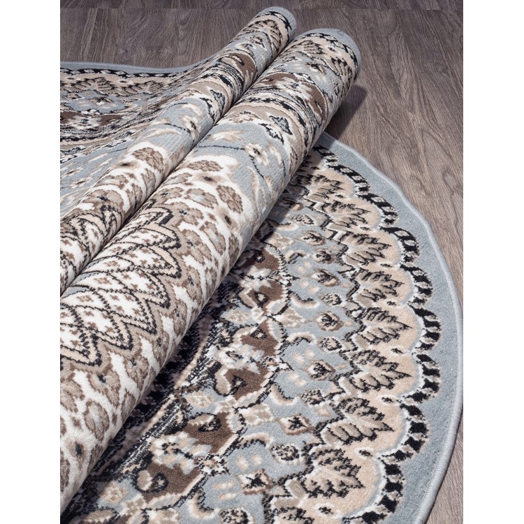 Ковер Sierra D504 BLUE-BROWN 2 Овал